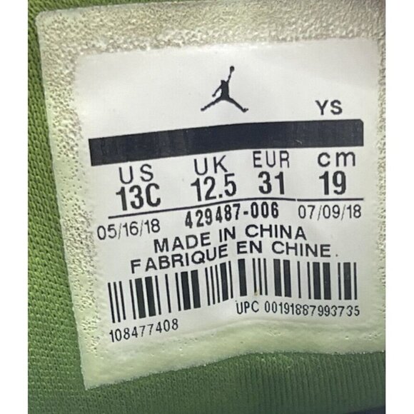 Nike Air Jordan 3 III Retro Chlorophyll Grey Size 13C Sneakers Shoes 429487-006 - Picture 7 of 9
